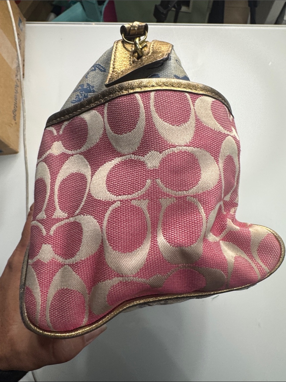 Coach Vintage Y2K-era Coach Signature Patchwork bowler bag in multi-color - Picture 8 of 15